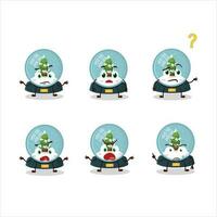 Cartoon character of snowball with tree with what expression vector