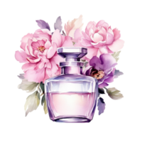 aquarelle parfum avec fleurs. illustration ai génératif png