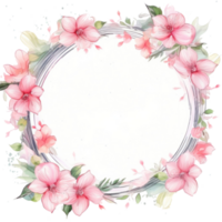 Floral watercolor frame. Illustration AI Generative png