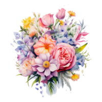 Aquarell Blume Strauß. Illustration ai generativ png