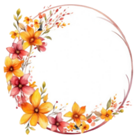 floral aquarelle Cadre. illustration génératif ai png