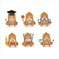 School student of bell cookie cartoon character with various expressions vector