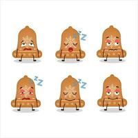 Cartoon character of bell cookie with sleepy expression vector