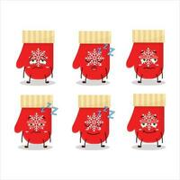 Cartoon character of red gloves with sleepy expression vector