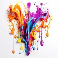 abstract background of a rainbow coloured paint splash with drips - photo