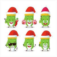 Papa Noel claus emoticones con verde guantes dibujos animados personaje vector