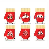 Red gloves cartoon character with sad expression vector