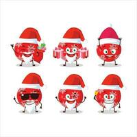 Papa Noel claus emoticones con Navidad pelota rojo dibujos animados personaje vector