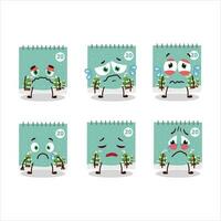 20th december calendar cartoon character with sad expression vector