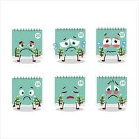 20th december calendar cartoon character with sad expression vector