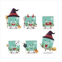 Halloween expression emoticons with cartoon character of 20th december calendar vector