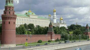 Moscow city. Russian Federation-07-19-2017. View on Moscow Kremlin during summer day, from Big Stone Bridge. video