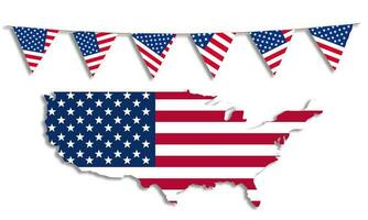 Estados Unidos bandera con texto independencia día aislado con blanco antecedentes ilustración foto
