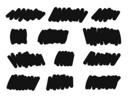 Black hand drawn background for text. Set of abstract shape hand drawn brush background. vector