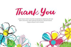 Thank you lettering greeting card. Thank you calligraphy handwritten card template background. vector