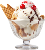 Ice cream sundae png with AI generated