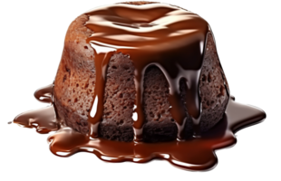 chocolate lava pastel png con ai generado.