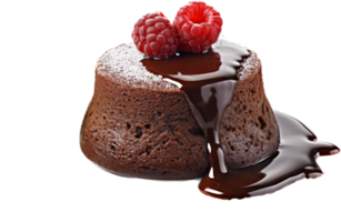 chocolate lava pastel png con ai generado.