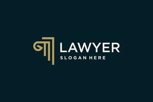 Lawyer logo with abstract concept modern design vector