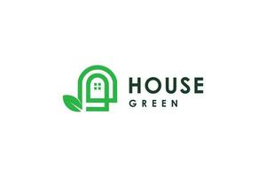 Green house logo with abstract concept modern design vector