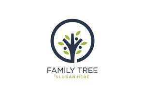 familia árbol logo vector con moderno concepto diseño idea