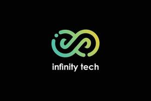 Infinity tech logo with abstract concept modern design vector