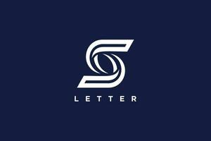 S letter logo vector with modern concept white design