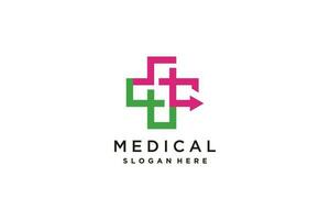 médico logo vector con moderno color diseño concepto