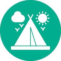 Camping tent Vector Icon Design