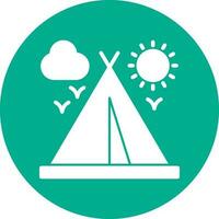 Camping tent Vector Icon Design