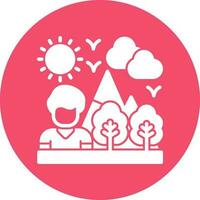 Hiking Vector Icon Design