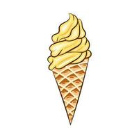 Multicolored Ice Cream Cone in Cartoon Style vector