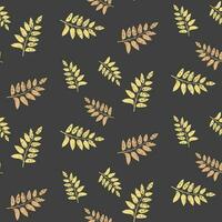 Grunge Pattern Yellow and Orange Leaves on Black vector