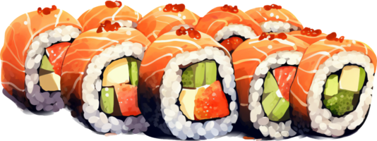 Sushi png with AI generated.