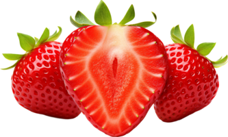 Strawberry png with AI generated.