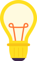 luz lâmpada, elétrico luz, energia, idéia pensando símbolo, plano estilo ilustração. png