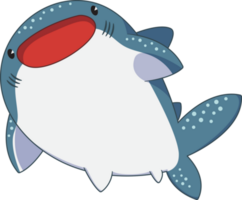 ballena tiburón linda dibujos animados estilo png