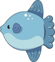 océan poisson-lune mignonne dessin animé style png