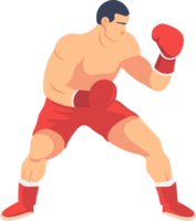 Boxer dibujos animados ilustración. boxeo, deporte, luchar, plano diseño. png