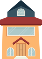 Residential House Illustrations in Flat Design Style Architecture, Cartoon. png