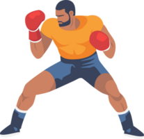Boxer Cartoon Illustration. Boxing, Sport, Fight, Flat Design. png