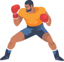 pugile cartone animato illustrazione. boxe, sport, combattere, piatto design. png