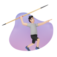 Javelin Thrower 3D Character Illustration png