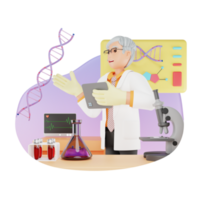 DNA Prüfung Ergebnis 3d Charakter Illustration png