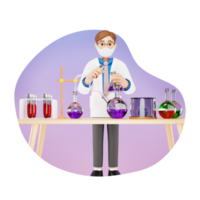 médico en laboratorio 3d personaje ilustración png