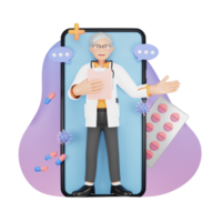 Online Prescription 3D Character Illustration png