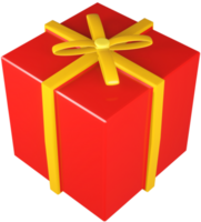 3D model of a wrapped gift with a bow on transparent background png