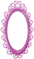 3d model oval plastic openwork frame on transparent background png