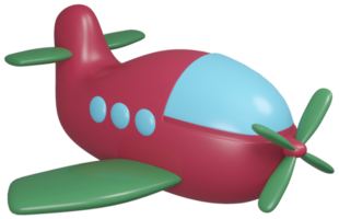 3D model of an airplane children's toy on transparent background png
