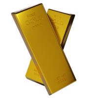 3d rendering of gold bullion. gold bar object. financial concept png